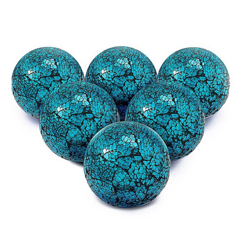 6PCS Mosaic Sphere Ball Декоративни напукани стъклени огледални топки за кълба Купа за маса Вази Декорация на маса за хранене Централни топки