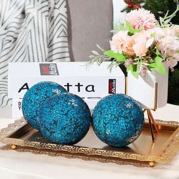 6PCS Mosaic Sphere Ball Декоративни напукани стъклени огледални топки за кълба Купа за маса Вази Декорация на маса за хранене Централни топки