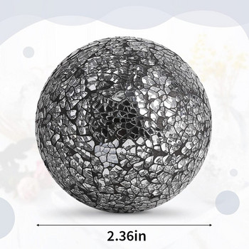 6PCS Mosaic Sphere Ball Декоративни напукани стъклени огледални топки за кълба Купа за маса Вази Декорация на маса за хранене Централни топки