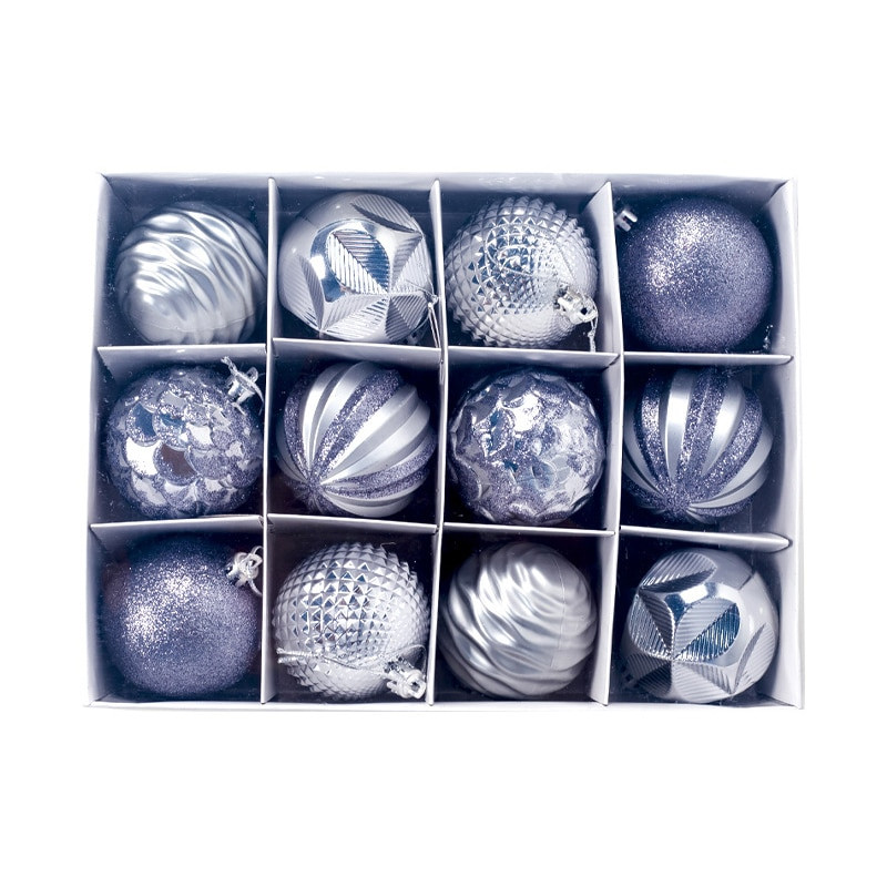 12 vnt kalėdinių kamuoliukų 6 cm papuošalai Nedūžtantys Kalėdų eglutės papuošalai Dideli kabantys PVC rutuliukai Kalėdų namų vakarėliui