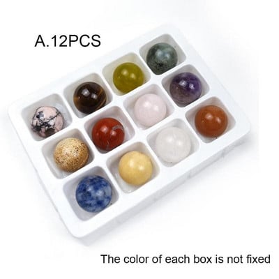 20mm Aleatoriu Culori Mixte Cristal Vindecător Pietre Prețioase Sfere Minge Piatră Diy Agat Mingi pentru Casa Rotund Accesorii Set Decorare C I5n8