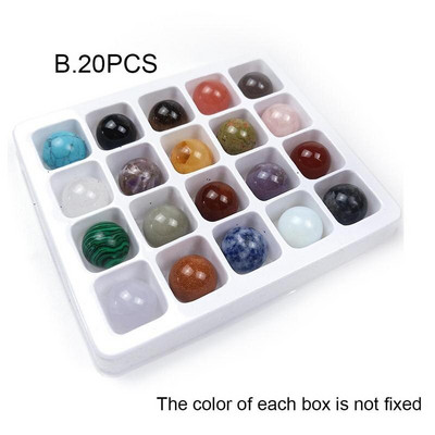 20mm Aleatoriu Culori Mixte Cristal Vindecător Pietre Prețioase Sfere Minge Piatră Diy Agat Mingi pentru Casa Rotund Accesorii Set Decorare C I5n8