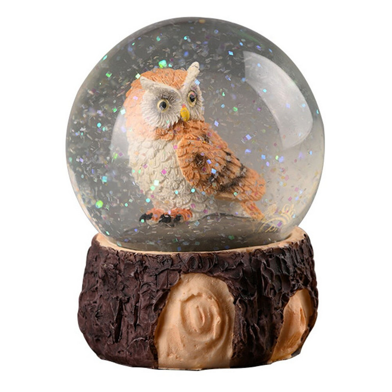 Sniego pelėda Sniegas su stovu vandens gaublio dekoravimo spintelės dekoravimas ( atsitiktinis stilius )