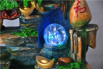 Кристална стъклена ледена пукната топка Кварцови мрамори Магическа сфера Фъншуй Орнаменти Скалист воден фонтан Бонсай Топка Декорация на дома