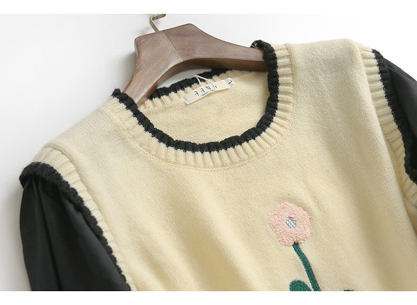 Casual γυναικείο πουλόβερ - με κέντημα