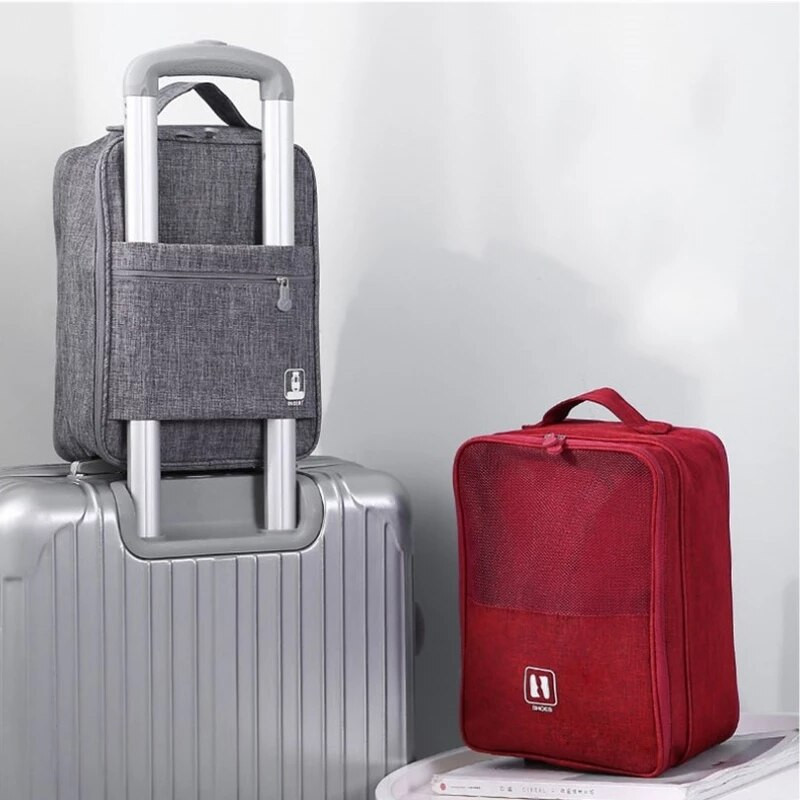 2022, negru, gri, geantă portabilă pentru pantofi, pentru călătorie, organizator de depozitare rezistent la apă, organizatoare de valiză de modă, geantă de depozitare pantofi de călătorie