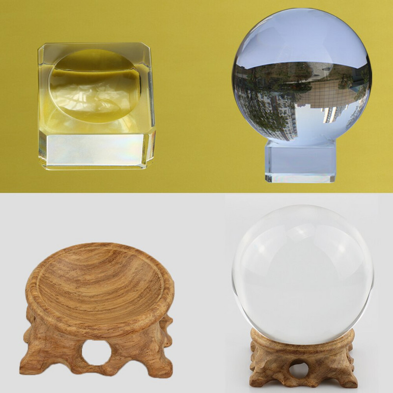 Super prozirna K9 kristalna kugla s objektivom, prozirna staklena kugla s objektivom za fotografiju, globus za proricanje, čarobna sfera s bazom za uređenje doma