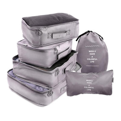 6/4 dalių rinkinys Kelionių organizatorius laikymo krepšiai lagaminas pakavimo rinkinys laikymo dėklai Nešiojami bagažo tvarkyklės drabužiai tvarkingi maišeliai