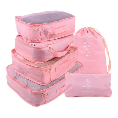 6/4 dalių rinkinys Kelionių organizatorius laikymo krepšiai lagaminas pakavimo rinkinys laikymo dėklai Nešiojami bagažo tvarkyklės drabužiai tvarkingi maišeliai