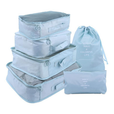 6/4 dalių rinkinys Kelionių organizatorius laikymo krepšiai lagaminas pakavimo rinkinys laikymo dėklai Nešiojami bagažo tvarkyklės drabužiai tvarkingi maišeliai