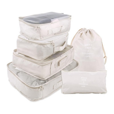 6/4 dalių rinkinys Kelionių organizatorius laikymo krepšiai lagaminas pakavimo rinkinys laikymo dėklai Nešiojami bagažo tvarkyklės drabužiai tvarkingi maišeliai