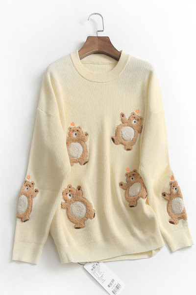 Casual γυναικείο πουλόβερ με οβάλ λαιμόκοψη