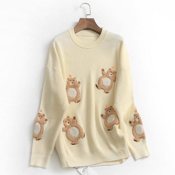 Casual γυναικείο πουλόβερ με οβάλ λαιμόκοψη