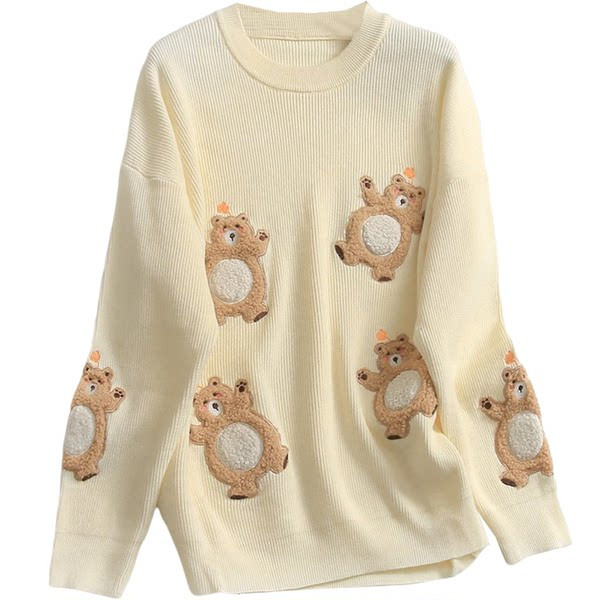 Casual γυναικείο πουλόβερ με οβάλ λαιμόκοψη