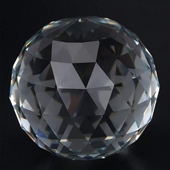 Pujiang 60mm 1 τεμάχιο Clear Glass Crystal Faceted Ball Prism μενταγιόν Suncatcher Feng Shui για διακόσμηση κουρτινών