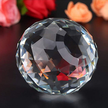 Pujiang 60mm 1 τεμάχιο Clear Glass Crystal Faceted Ball Prism μενταγιόν Suncatcher Feng Shui για διακόσμηση κουρτινών