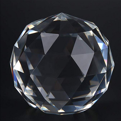 Pujiang 60mm 1 τεμάχιο Clear Glass Crystal Faceted Ball Prism μενταγιόν Suncatcher Feng Shui για διακόσμηση κουρτινών