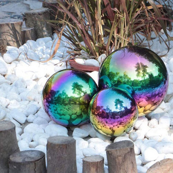 Garden Gazing Sphere Mirror Κοίλος εξωτερικός χώρος από ανοξείδωτο ατσάλι Μπάλες σφαιρών Reflectiveclearance Διακοσμήσεις Rainbow Polished Shiny