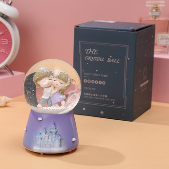 Crystal Snow Globes Ball Glass Crafts Διακόσμηση επιφάνειας εργασίας σπιτιού γραφείου Χριστουγεννιάτικα γενέθλια Γάμος Μουσικό κουτί Δώρο διακόσμηση