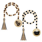 Nova 2kom drvena dekoracija poslužavnika za kavu Rustikalna seoska kuća s vijencem od drvenih perli Dekoracija kafića u nizovima Dekoracija pladnjeva na farmi