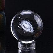 60 mm-es Tejút kristálygömb gömbgömb galaxis 3D lézergravírozott üveg miniatűr modell kristály kézműves gömb díszgömb üveg otthon