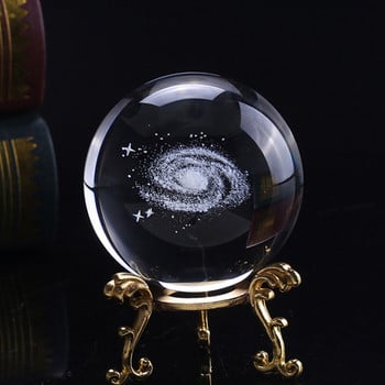 60mm Milky Way Crystal Ball Globe Galaxy 3D Laser χαραγμένο γυαλί μινιατούρα Μοντέλο Crystal Craft Sphere Στολίδι Globe Glass Home