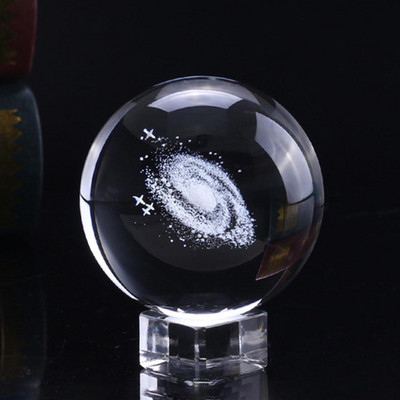 60mm Milky Way Crystal Ball Globe Galaxy 3D Laser χαραγμένο γυαλί μινιατούρα Μοντέλο Crystal Craft Sphere Στολίδι Globe Glass Home