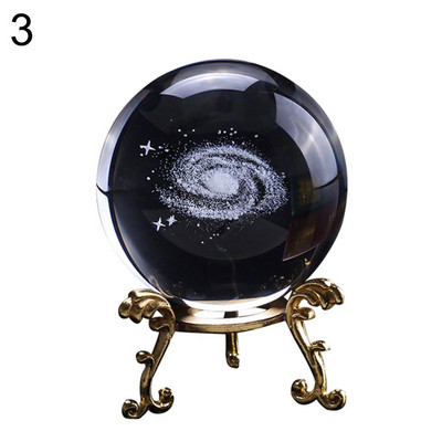60 mm-es Tejút kristálygömb gömbgömb galaxis 3D lézergravírozott üveg miniatűr modell kristály kézműves gömb díszgömb üveg otthon
