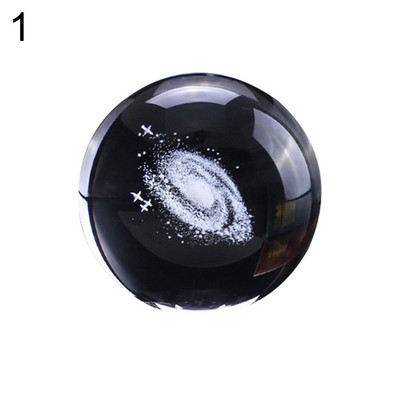 60 mm-es Tejút kristálygömb gömbgömb galaxis 3D lézergravírozott üveg miniatűr modell kristály kézműves gömb díszgömb üveg otthon