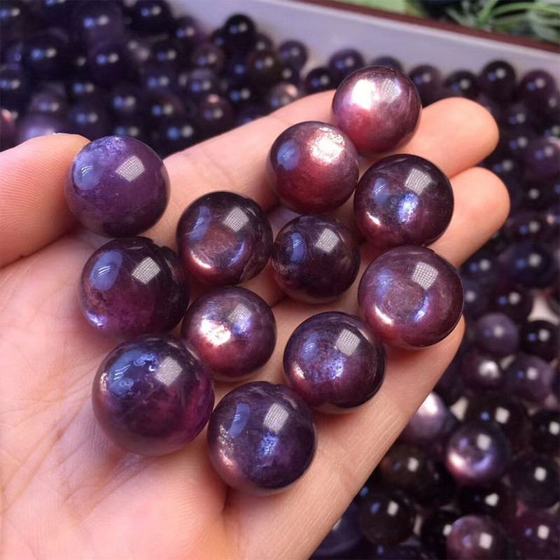 1db natúr lila lepidolit gömb medál karkötőhöz kvarc kristálygömb gyógyító kő drágakő reiki ékszer lakberendezéshez