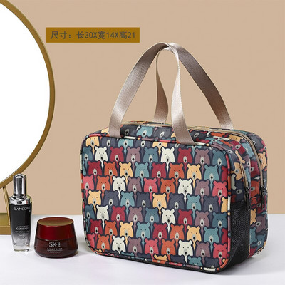 Moteriškas kosmetikos krepšys, nešiojamas kelioninis tualeto reikmenų skalbimo krepšys, atsparus vandeniui dvisluoksnis sauso drėgno atskyrimo vandeniui atsparus odos priežiūros dėžutė