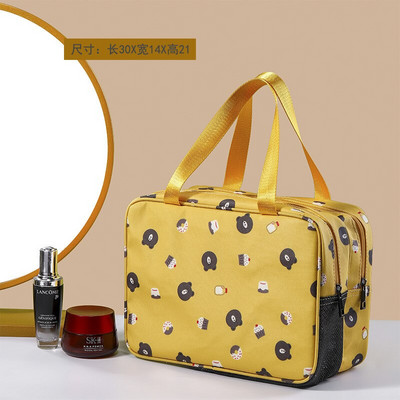 Moteriškas kosmetikos krepšys, nešiojamas kelioninis tualeto reikmenų skalbimo krepšys, atsparus vandeniui dvisluoksnis sauso drėgno atskyrimo vandeniui atsparus odos priežiūros dėžutė