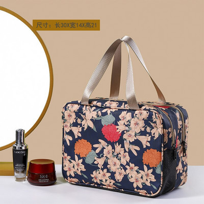 Moteriškas kosmetikos krepšys, nešiojamas kelioninis tualeto reikmenų skalbimo krepšys, atsparus vandeniui dvisluoksnis sauso drėgno atskyrimo vandeniui atsparus odos priežiūros dėžutė