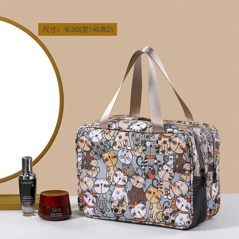 Moteriškas kosmetikos krepšys, nešiojamas kelioninis tualeto reikmenų skalbimo krepšys, atsparus vandeniui dvisluoksnis sauso drėgno atskyrimo vandeniui atsparus odos priežiūros dėžutė