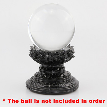Ρητίνη Lotus Display Stand for Crystal Glass Lens Ball Divination Photography Lensball Base 60 70 80 90 100mm Magic Sphere Holder