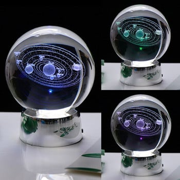 60 mm 3D Crystal Ball Crystal Craft Ornament Стъкло, лазерно гравиран миниатюрен модел на дракон Сфера Аксесоари за декорация на работния плот