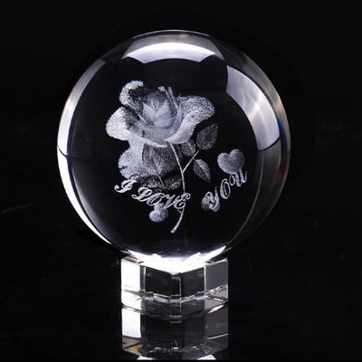 60 mm 3D krištolinis rutulys, krištolinis amatų ornamentas, stiklo lazeriu graviruotas miniatiūrinis drakono modelis, sfera, darbalaukio dekoravimo priedai