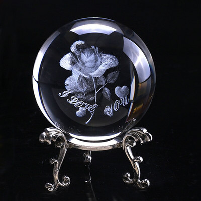 60 mm 3D krištolinis rutulys, krištolinis amatų ornamentas, stiklo lazeriu graviruotas miniatiūrinis drakono modelis, sfera, darbalaukio dekoravimo priedai