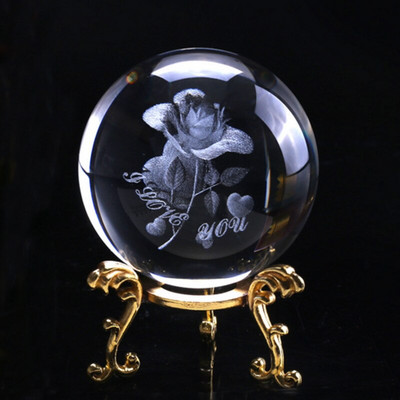 60 mm 3D krištolinis rutulys, krištolinis amatų ornamentas, stiklo lazeriu graviruotas miniatiūrinis drakono modelis, sfera, darbalaukio dekoravimo priedai