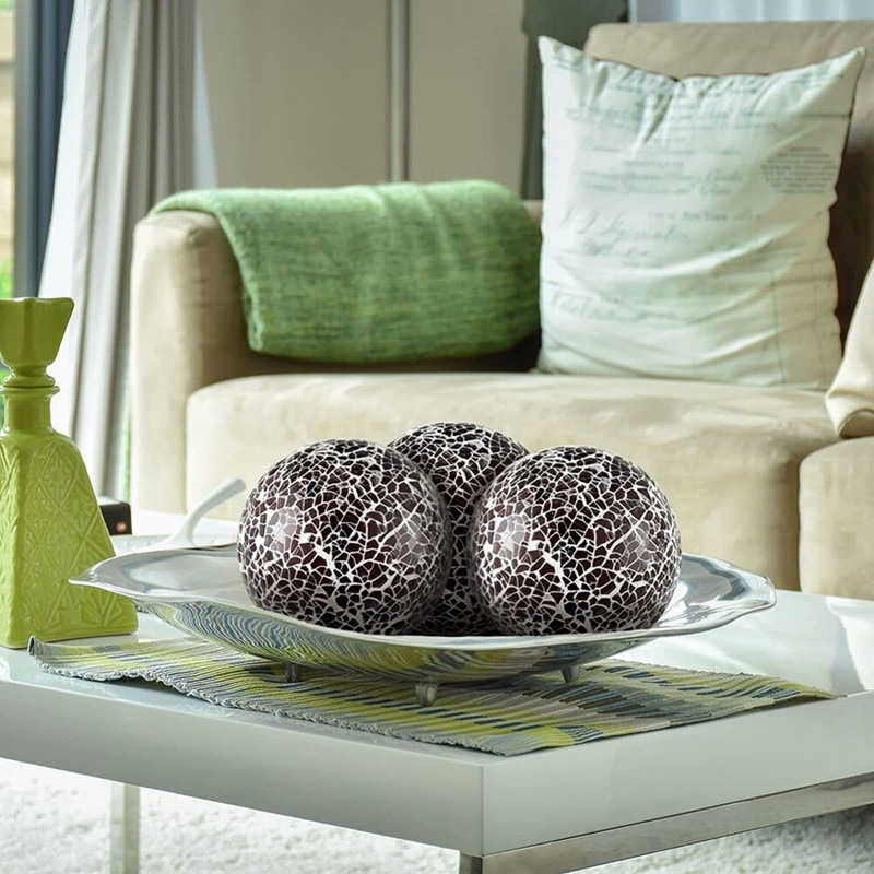 6 vnt. mozaikiniai rutuliniai rutuliai Dekoratyvinis stiklas Dekoratyviniai rutuliukai Stalo centriniai rutuliai Apvalūs stiklo rutuliai, skirti stalo dekoravimui Naujas stilius