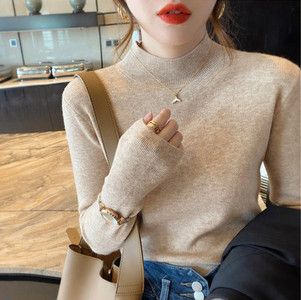 Εφαρμοσμένο λεπτό πουλόβερ με ψηλό γιακά