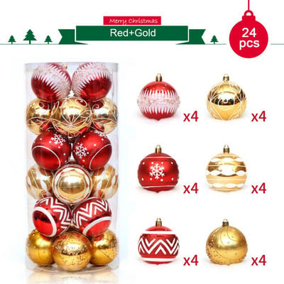 24db/tétel színe 6 cm/2,4 hüvelykes karácsonyfadísz golyódíszek Függő fényes csecsebecses labda otthoni házhoz, bár parti dekorációhoz