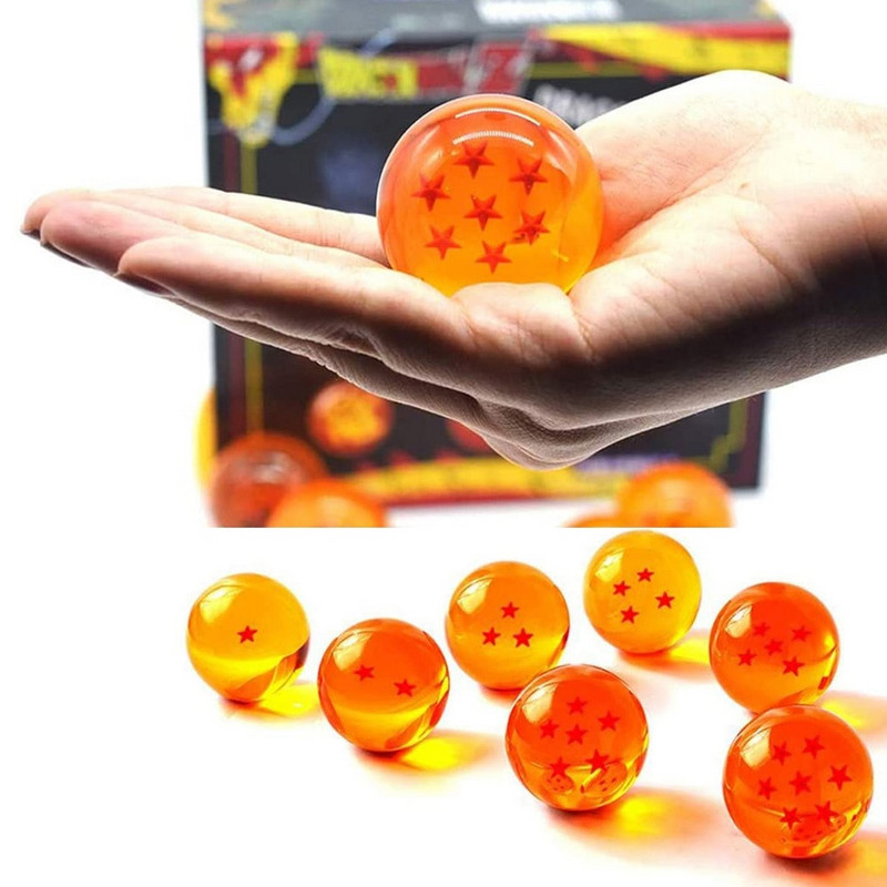 7 db 3,5 cm-es Seven Stars Ball Crystal Balls készlet Gyűjtemény dobozban Klasszikus akciófigurák Játékok Ajándékok