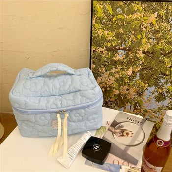 Ins Soft Flower Cosmetic Bag Macaron Colour Portable Large-capacity Toiletries Organizer Женска чанта за съхранение Калъфи за грим