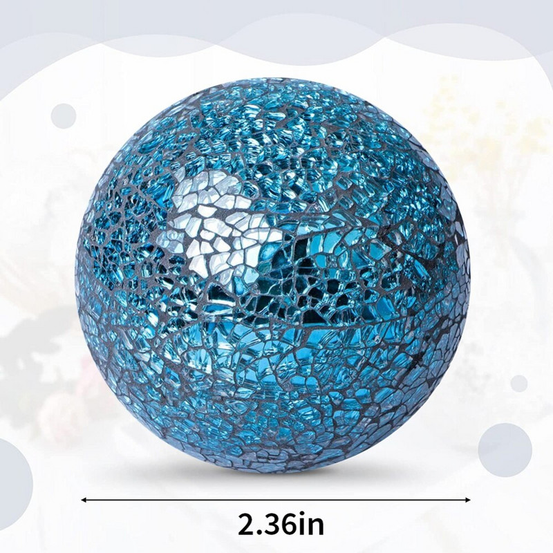 6 bucăți bile de sticlă crăpate de gheață 6 cm globuri rotunde de birou ornamente vază mozaic umplutură tavă pentru masă pentru acasă camera de zi cafenea