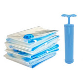 Pachet de 4 saci de depozitare în vid Mai mult spațiu economisește compresie sigiliu de călătorie Fermoar pentru haine perne lenjerie de pat dulap organizator acasă