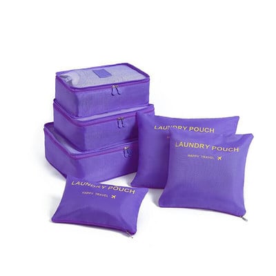 6 vnt. Kelionių organizatorius Krepšiai Nešiojami Bagažo tvarkytuvės Drabužiai Tvarkingas Krepšys Lagaminas Pakavimas Skalbinių Krepšys Laikymo dėklai