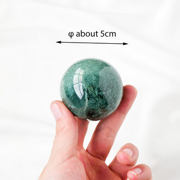 1 τμχ Lushan Jade Κρυστάλλινη Μπάλα Θεραπευτικά Κρύσταλλο Φυσικό Πράσινο Χαλαζία Sphere Gemstone Divination Συλλογή Διακόσμηση γάμου