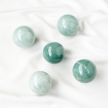 1 τμχ Lushan Jade Κρυστάλλινη Μπάλα Θεραπευτικά Κρύσταλλο Φυσικό Πράσινο Χαλαζία Sphere Gemstone Divination Συλλογή Διακόσμηση γάμου