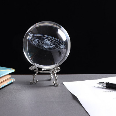 6 cm-es lézergravírozott Naprendszer golyó 3D miniatűr bolygók Naprendszer üveggömb dísz lakberendezési ajándék Astrophile számára
